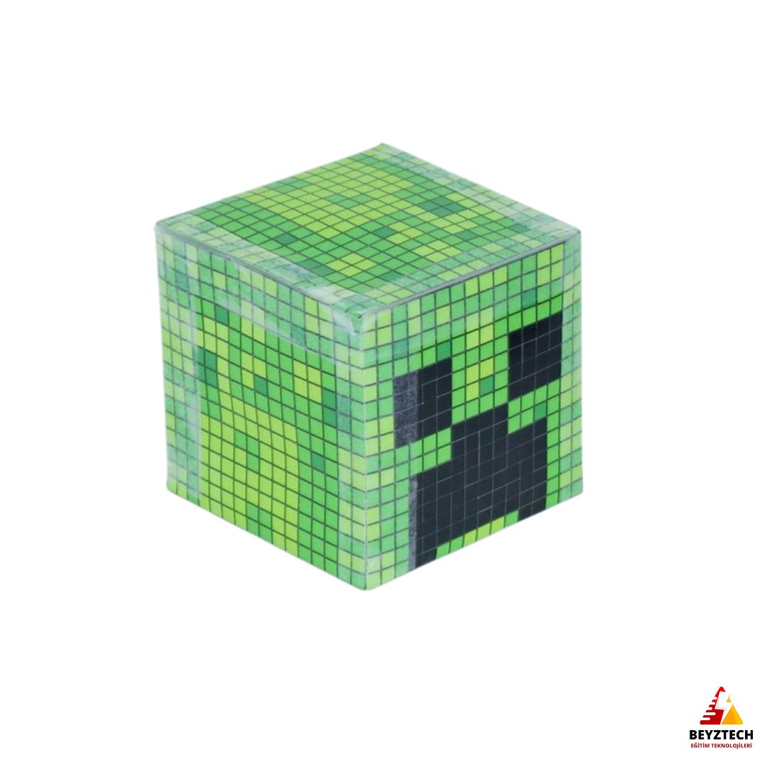 Origami ile Hareketli Minecraft Yeşil Küp: Kağıt Devre Seti