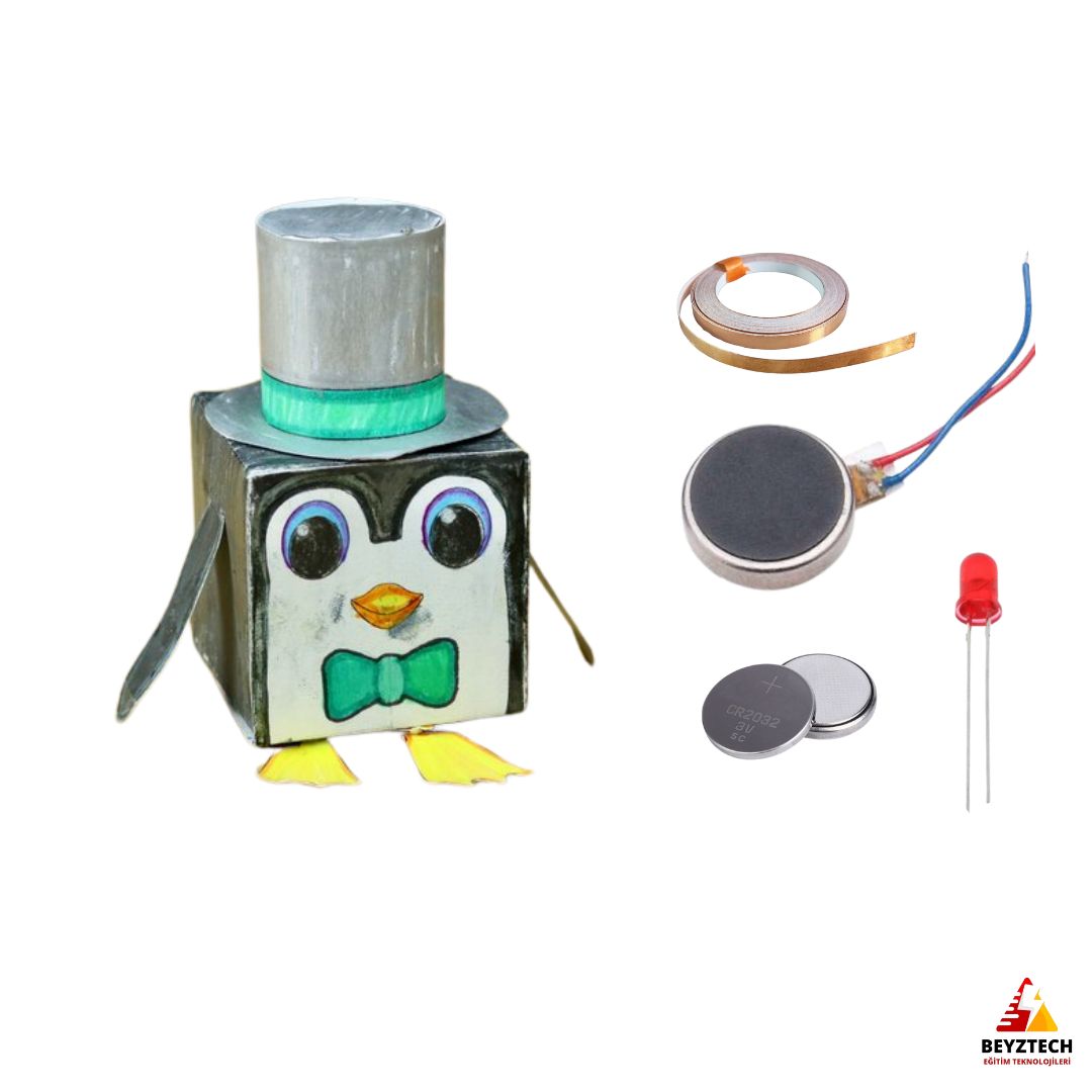 Origami ile Işıklı ve Hareketli Küp Penguen: Kağıt Devre Seti - Görsel 4